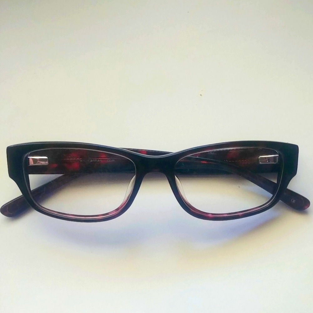 Anna Sui Vtg Burgundy Eyeglasses Etched Temples